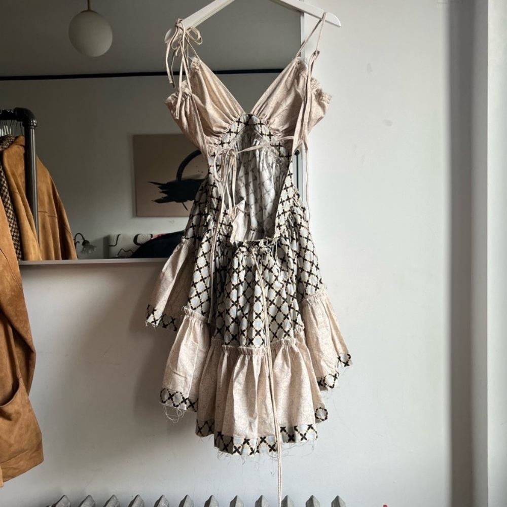 NWT Verge Girl Wildflower linen summer halter neck Coachella festival mini dress - Picture 13 of 16